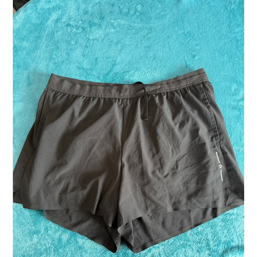 Peloton Mens Black Lined Athletic Training Shorts Large RN150110 Reflective Logo